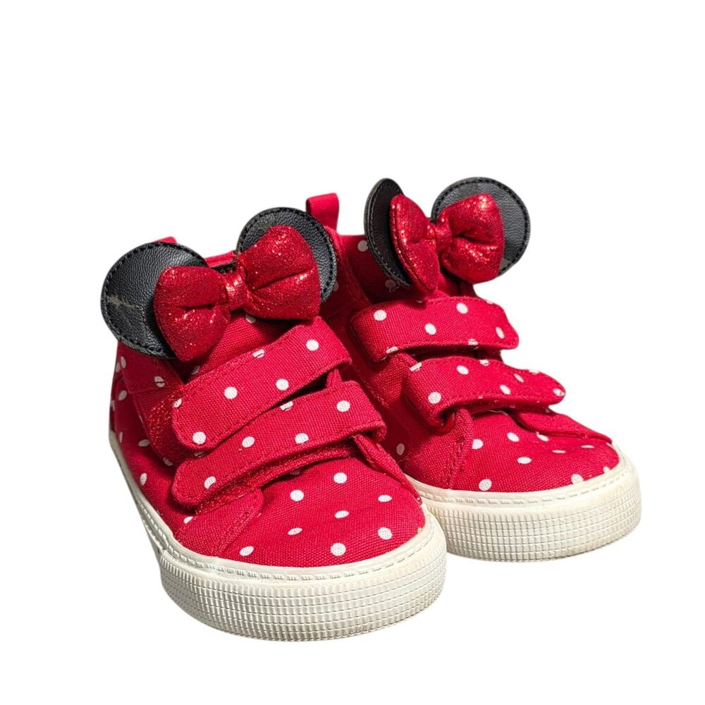 Gap Disney Minnie Mouse Shoes Toddler 7 EUR 24 Red Polka Dot High Top Sneakers